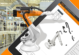 Dresspack configurator for virtually every industrial robot